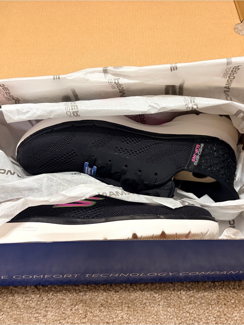 Skechers Slip-Ins Shoe Box in Yellow and Blue - Picture 2 of 3